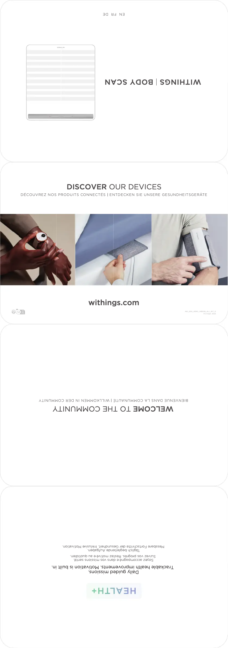 Page 1 de la notice Guide de démarrage rapide Withings Body Scan