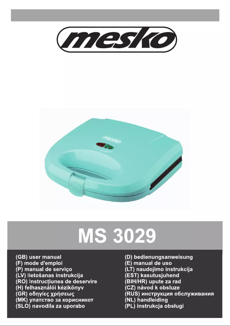Page 1 de la notice Manuel utilisateur Mesko MS 3029