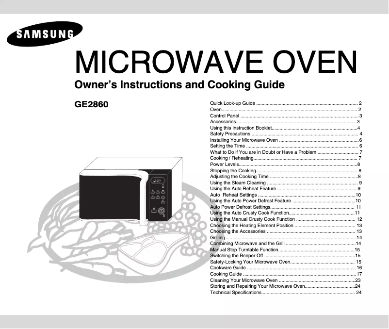 Page 1 de la notice Manuel utilisateur Samsung GE2860