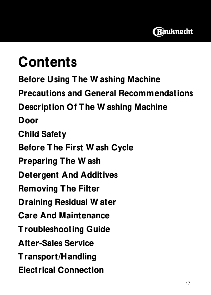 Página 1 del manual Manual de usuario Bauknecht WAK 7951