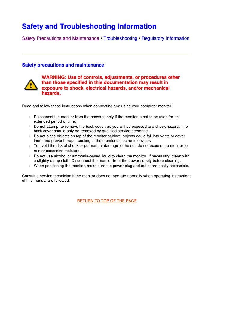 Page n°1 - Manuel utilisateur Philips 105S66