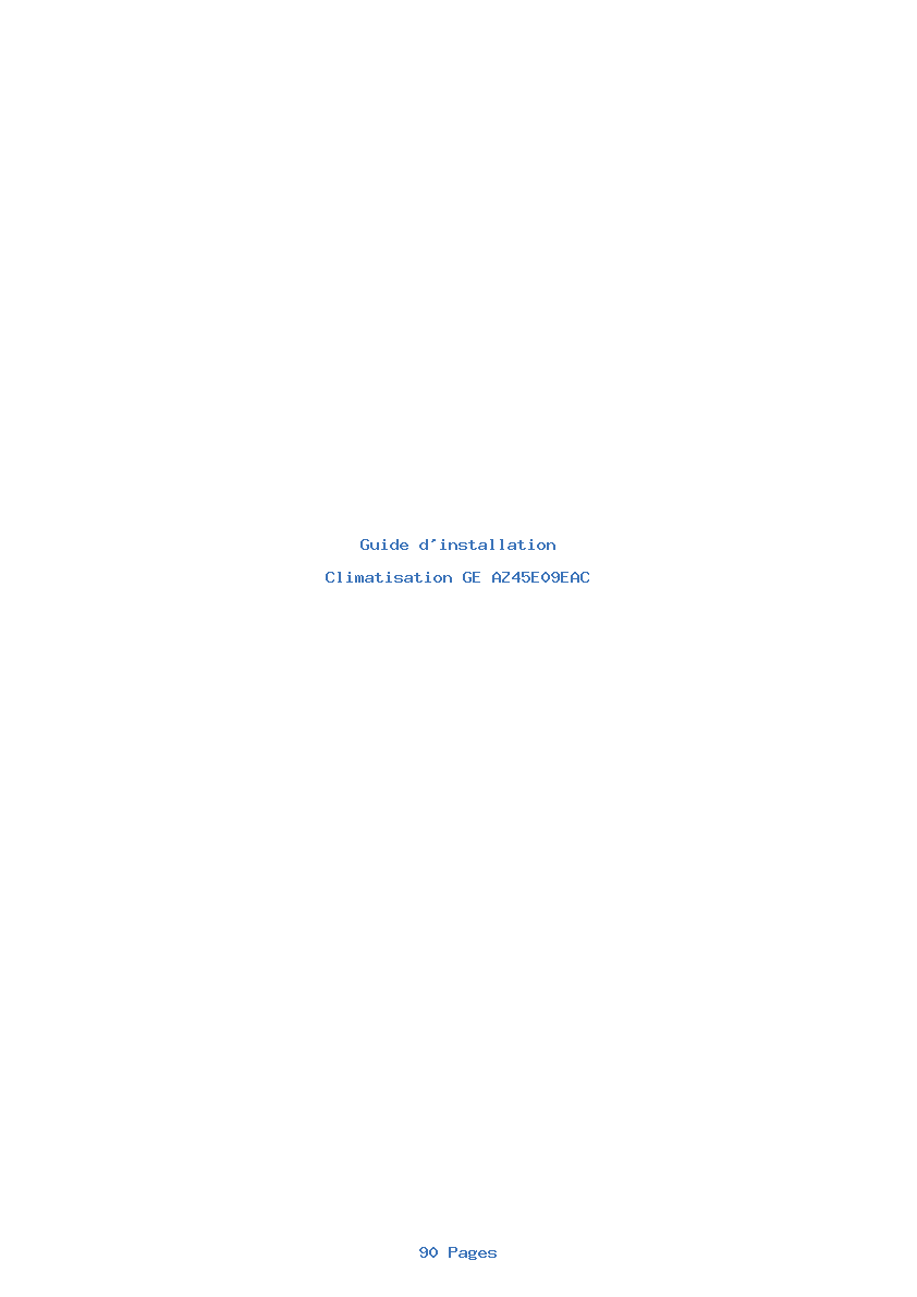 Page 1 de la notice Guide d'installation GE AZ45E09EAC