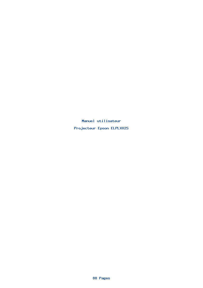 Page 1 de la notice Manuel utilisateur Epson ELPLX02S