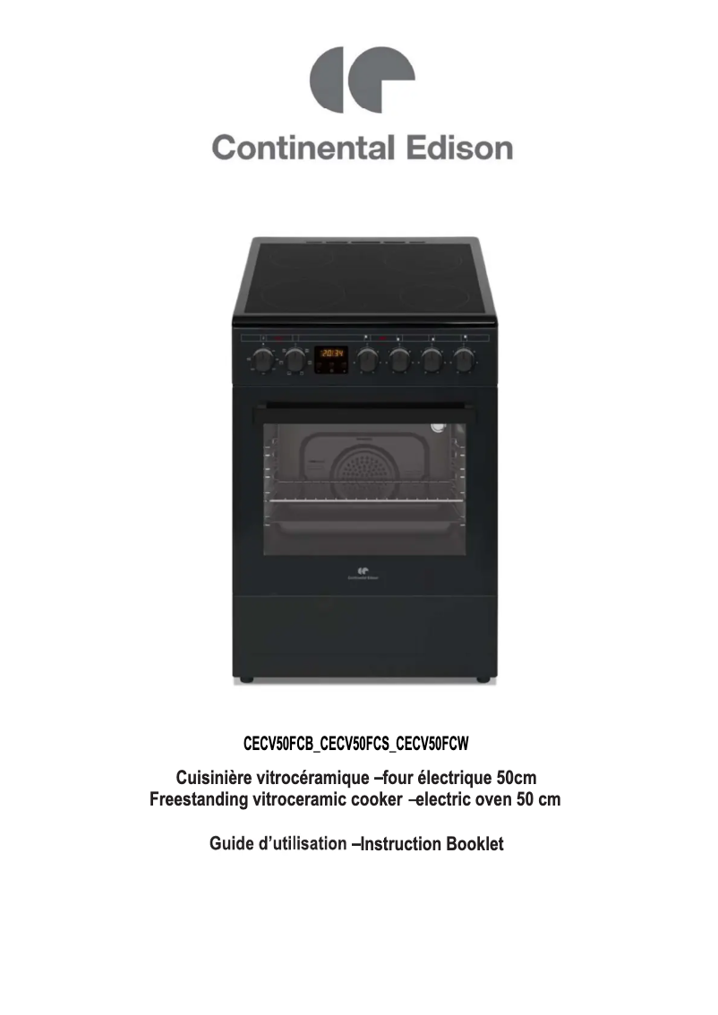 Page 1 de la notice Manuel utilisateur Continental Edison CECV50FCS
