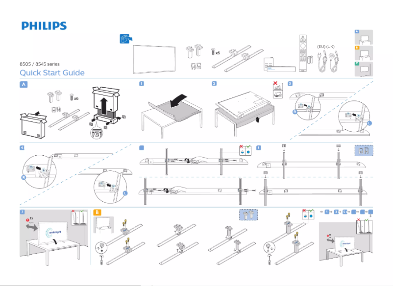 Page 1 de la notice Guide de démarrage rapide Philips 70PUS8545