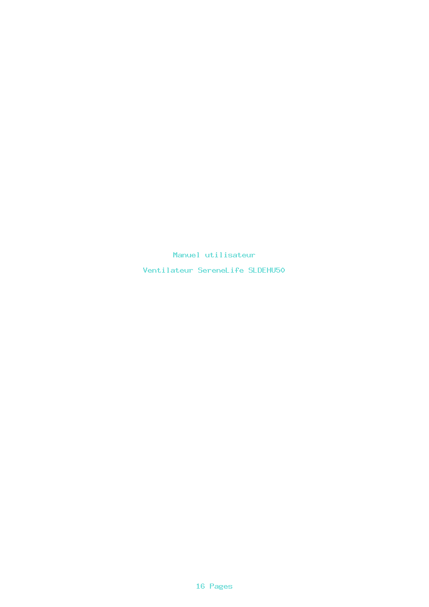 Page 1 de la notice Manuel utilisateur SereneLife SLDEHU50