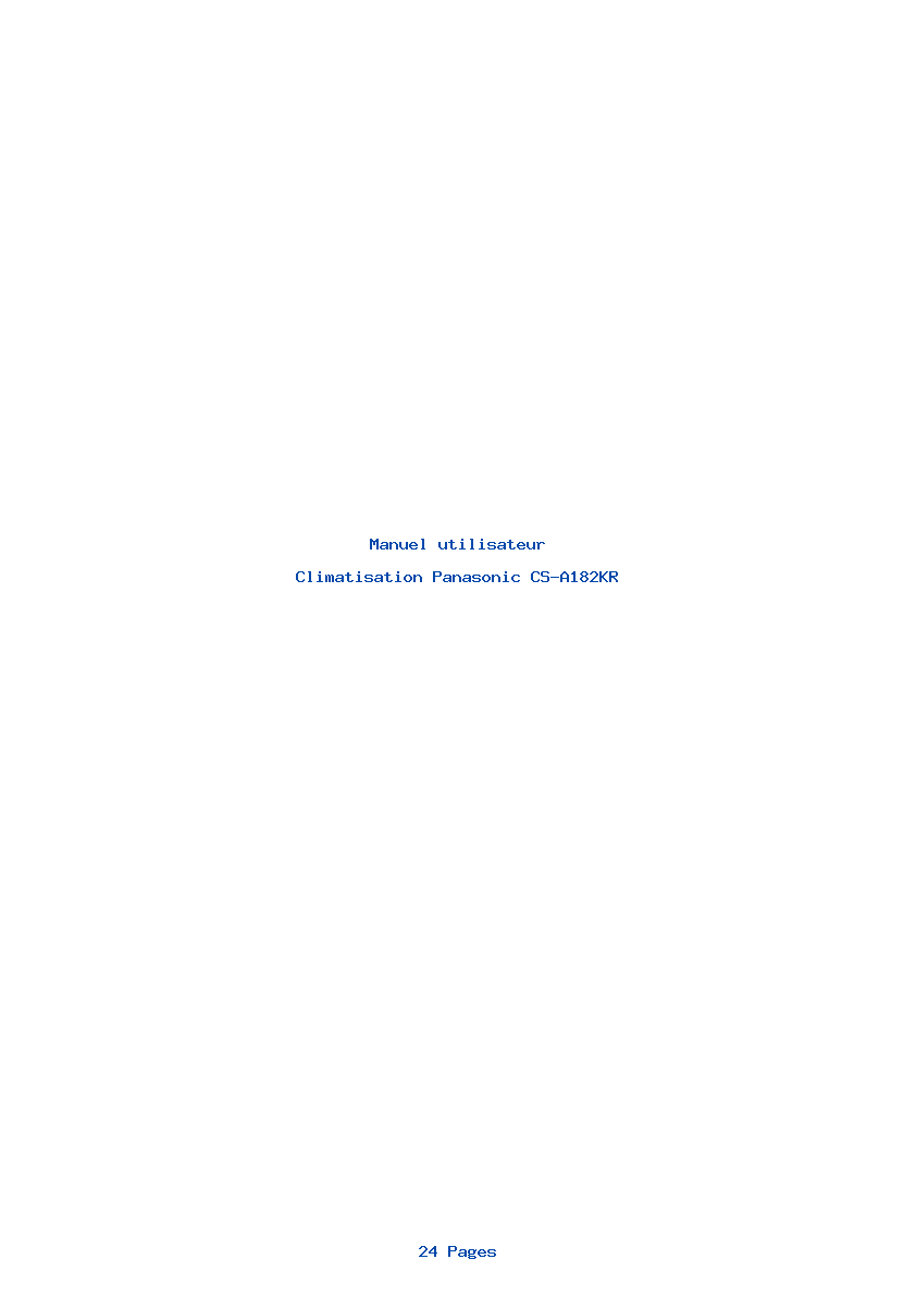 Image de la première page du manuel de l'appareil CS-A182KR