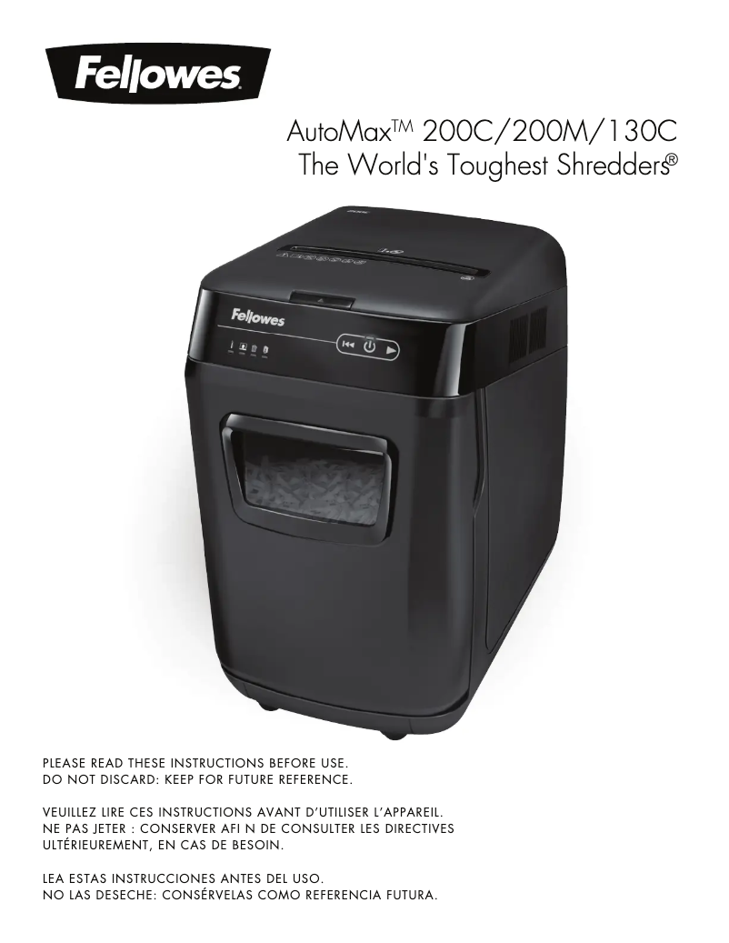 Página 1 del manual Manual de usuario Fellowes AutoMax 200C