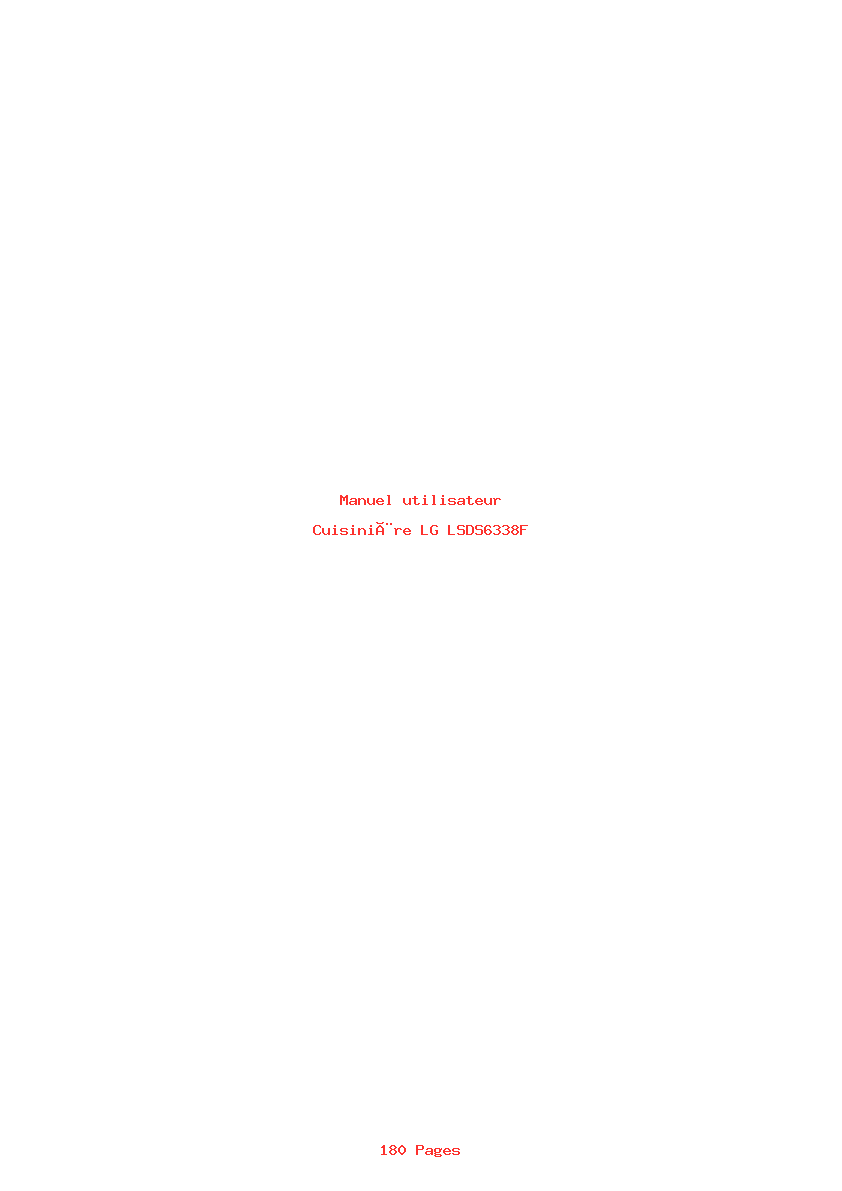 Page 1 de la notice Manuel utilisateur LG LSDS6338F