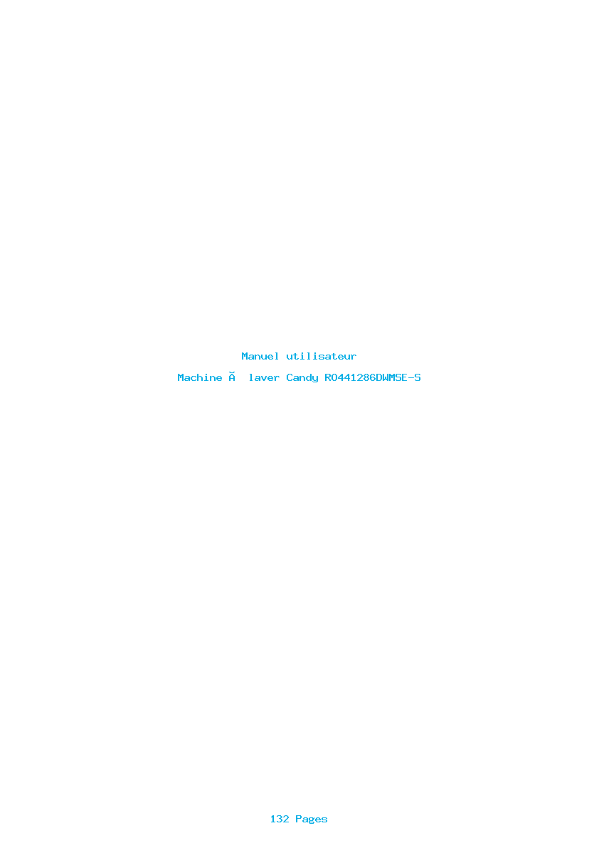 Page 1 de la notice Manuel utilisateur Candy RO441286DWMSE-S