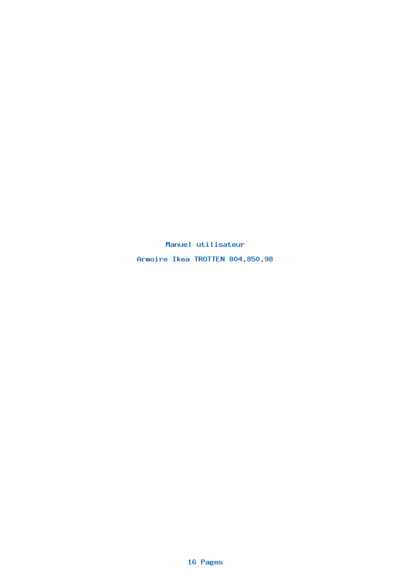 Page 1 de la notice Manuel utilisateur Ikea TROTTEN 804.850.98