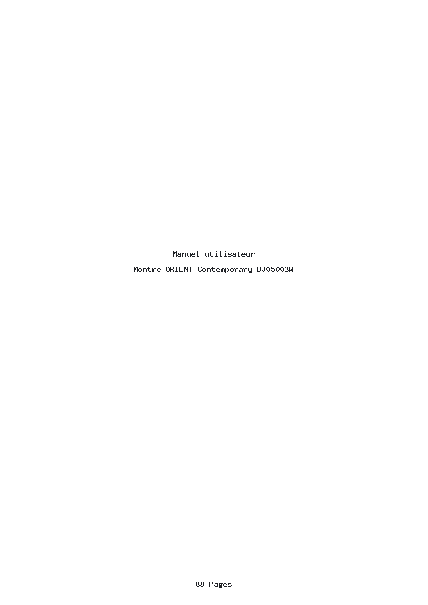 Page 1 de la notice Manuel utilisateur ORIENT Contemporary DJ05003W