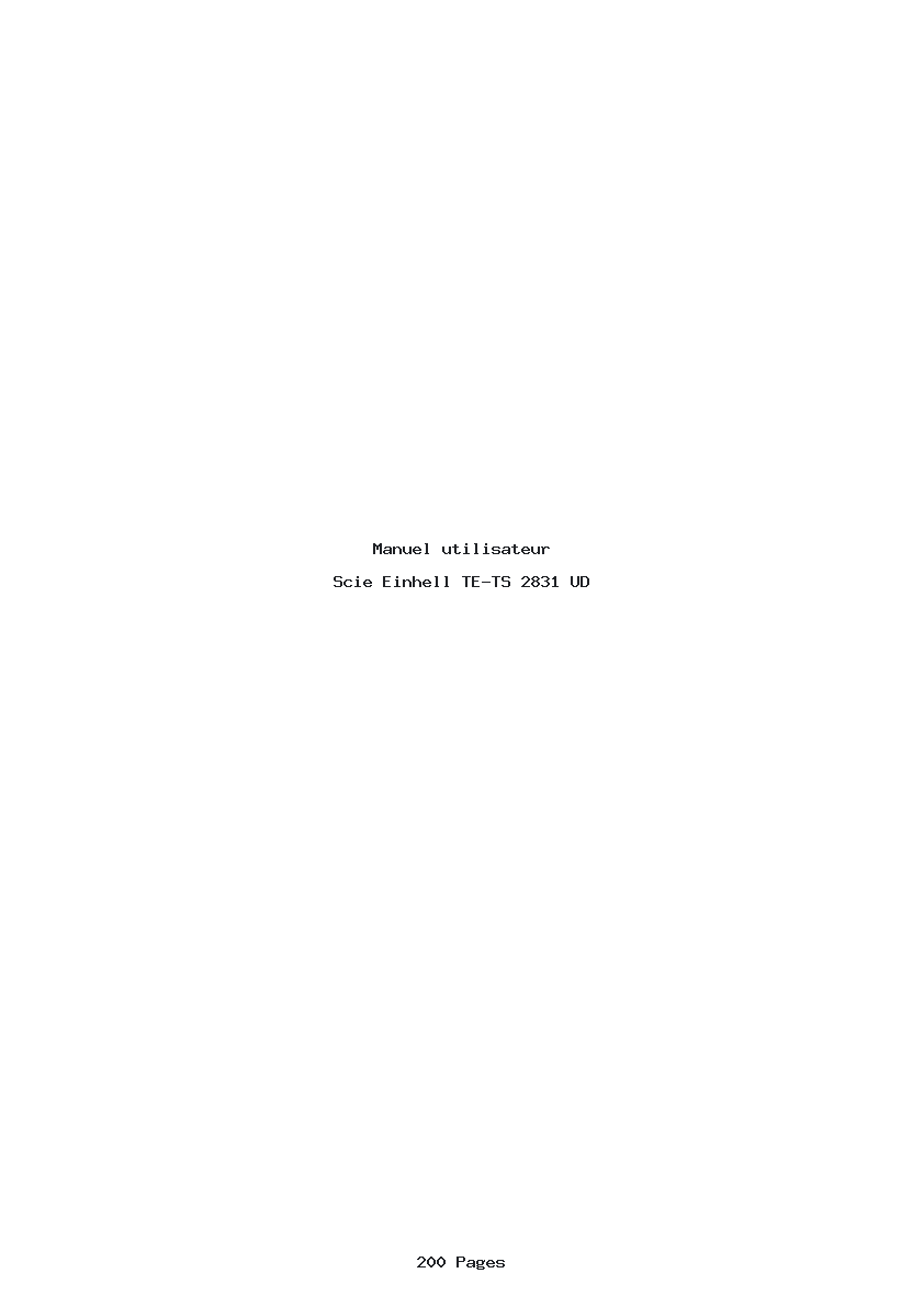 Page 1 de la notice Manuel utilisateur Einhell TE-TS 2831 UD