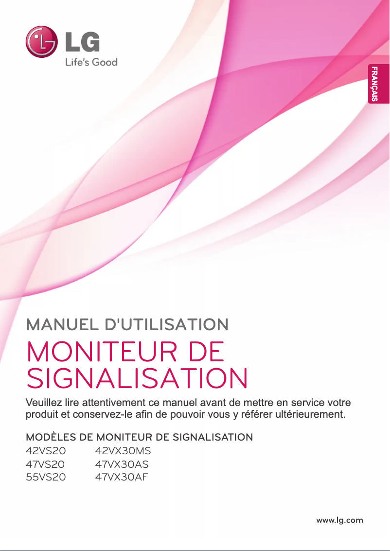 Page 1 de la notice Manuel utilisateur LG 47VX30AF