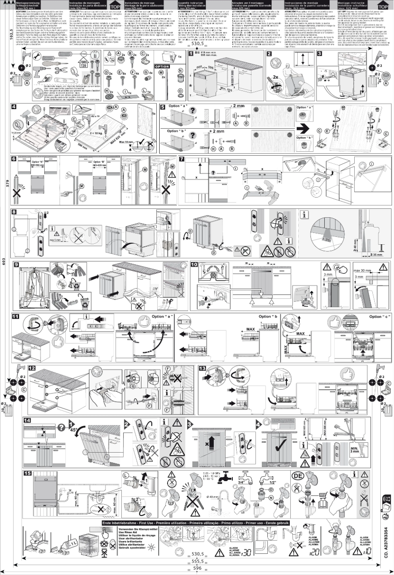 Page 1 de la notice Guide d'installation AEG FSE75748P