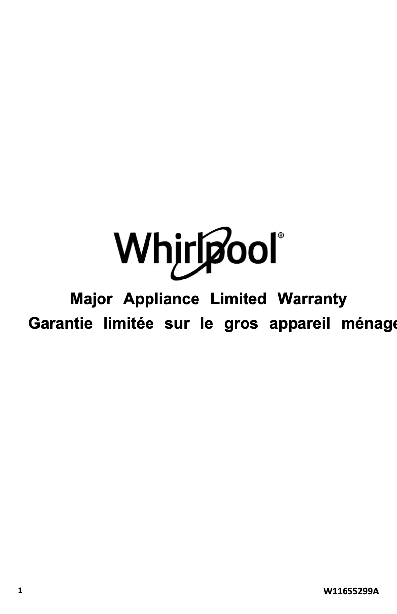 Página 1 del manual Información de garantía Whirlpool WRT549SZDB