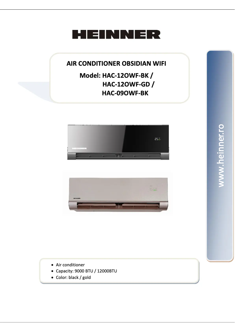 Página 1 del manual Manual de usuario Heinner HAC-12OWF-GD