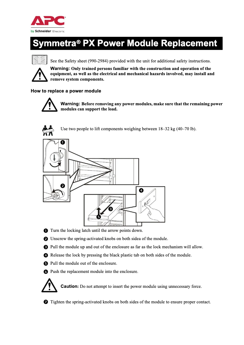 Page 1 de la notice Manuel utilisateur APC Symmetra PX Power Module