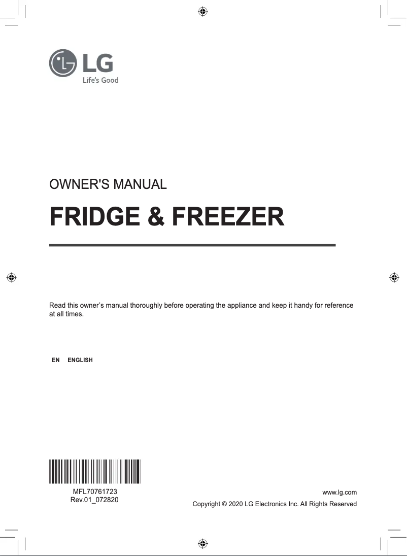 Page 1 de la notice Manuel utilisateur LG GC-X268NQSM