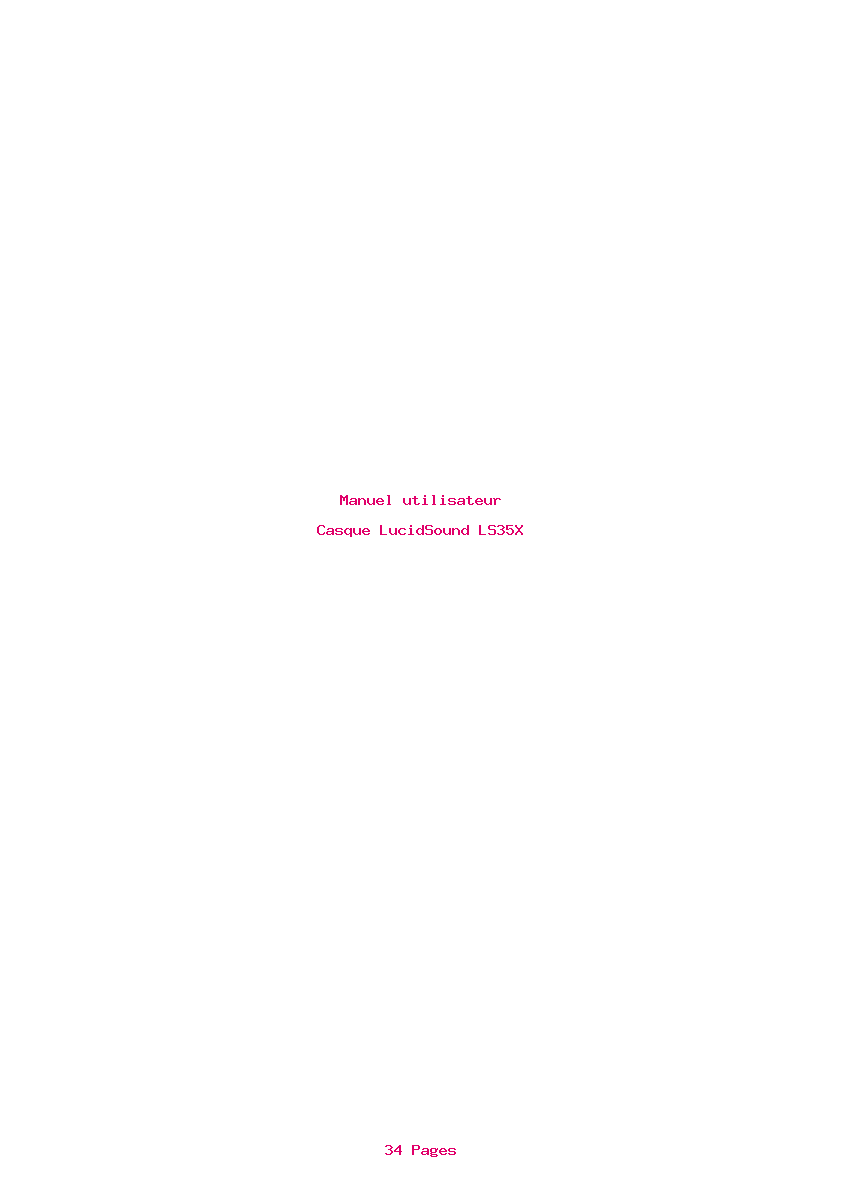 Page 1 de la notice Manuel utilisateur LucidSound LS35X