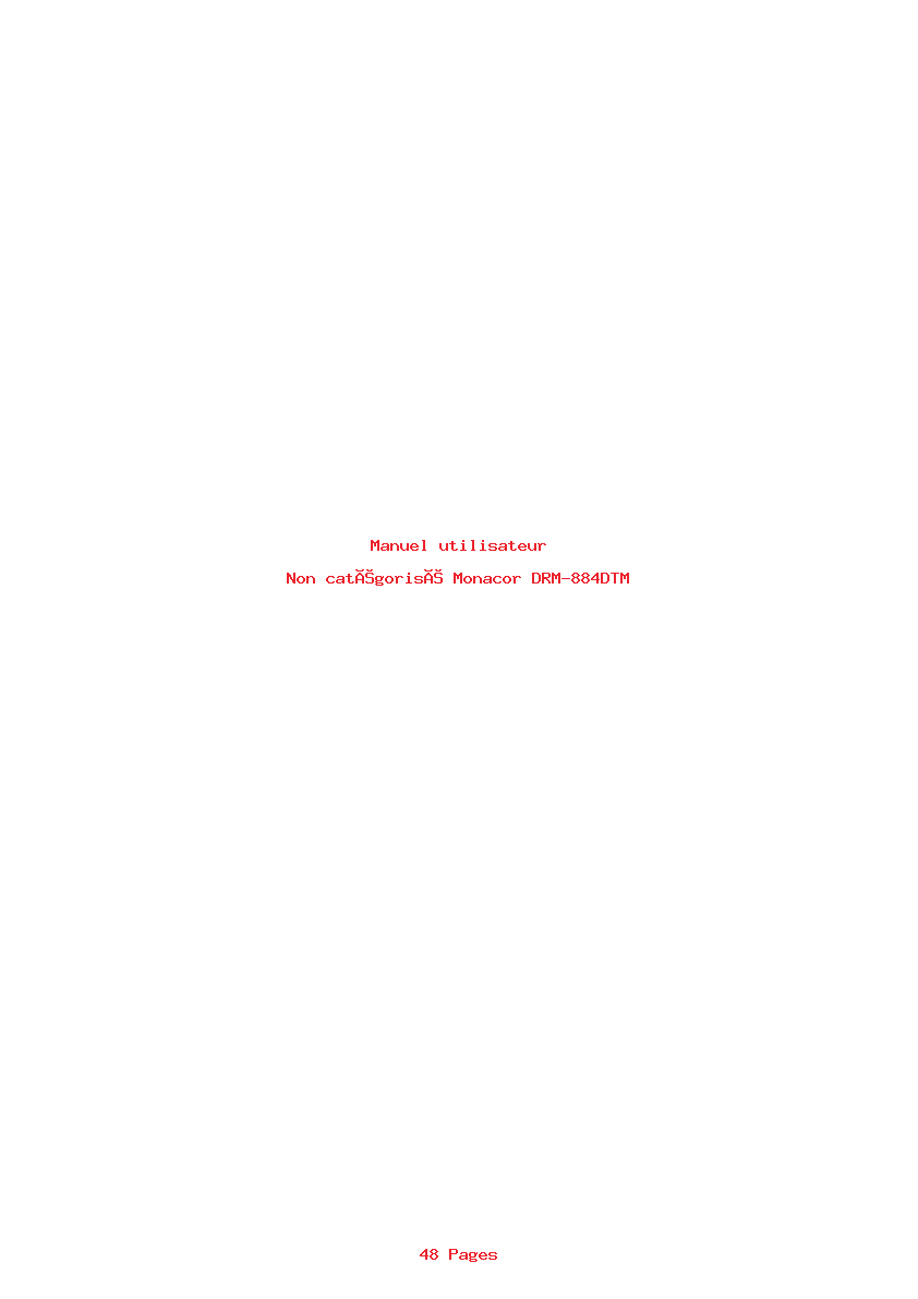 Page 1 de la notice Manuel utilisateur Monacor DRM-884DTM
