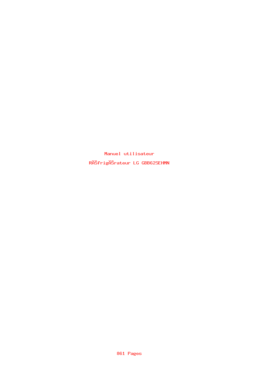 Page 1 de la notice Manuel utilisateur LG GBB62SEHMN