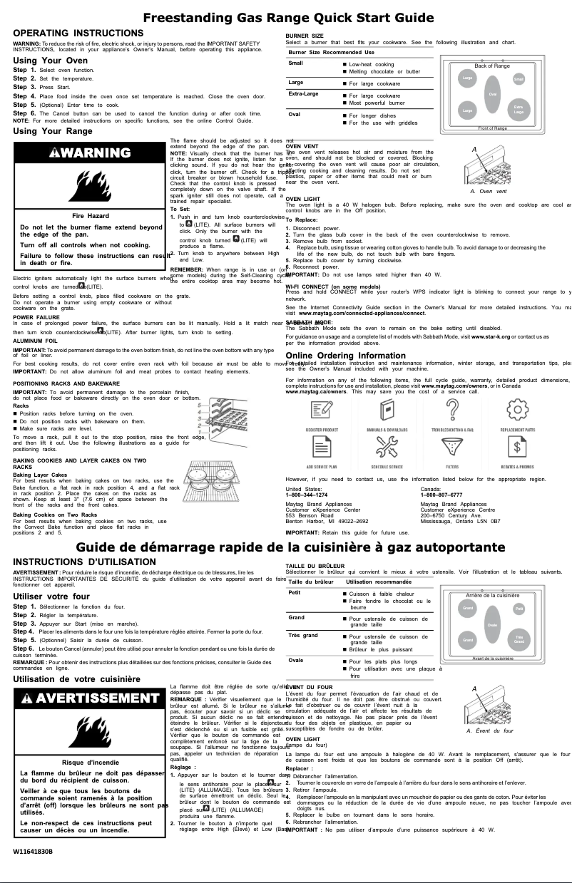 Page 1 de la notice Guide de démarrage rapide Maytag MFGS6030RW