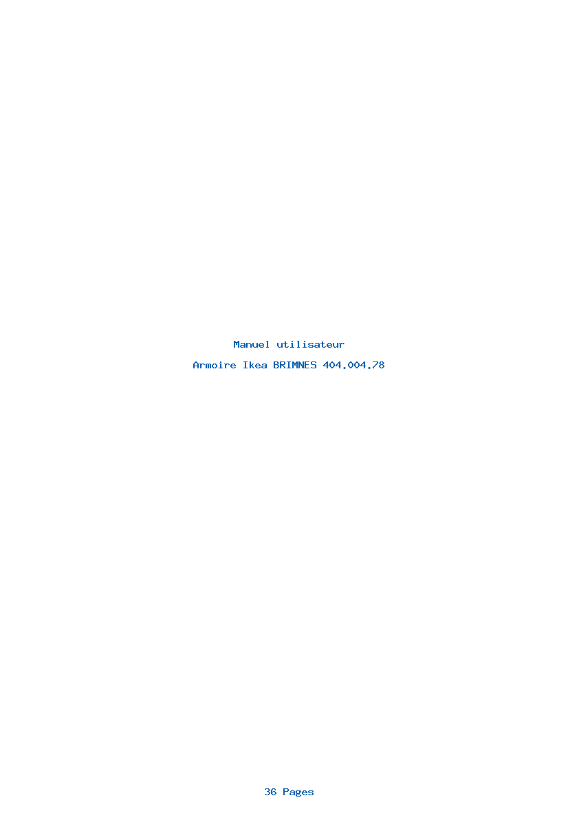 Page 1 de la notice Manuel utilisateur Ikea BRIMNES 404.004.78