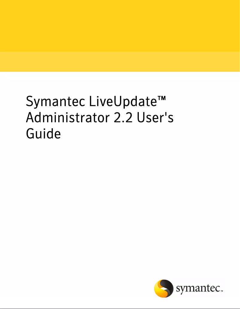 Page 1 de la notice Manuel utilisateur Symantec LiveUpdate Administrator 2.2