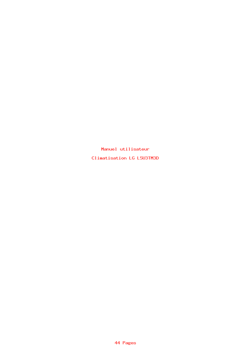 Page 1 de la notice Manuel utilisateur LG LSU3TM3D