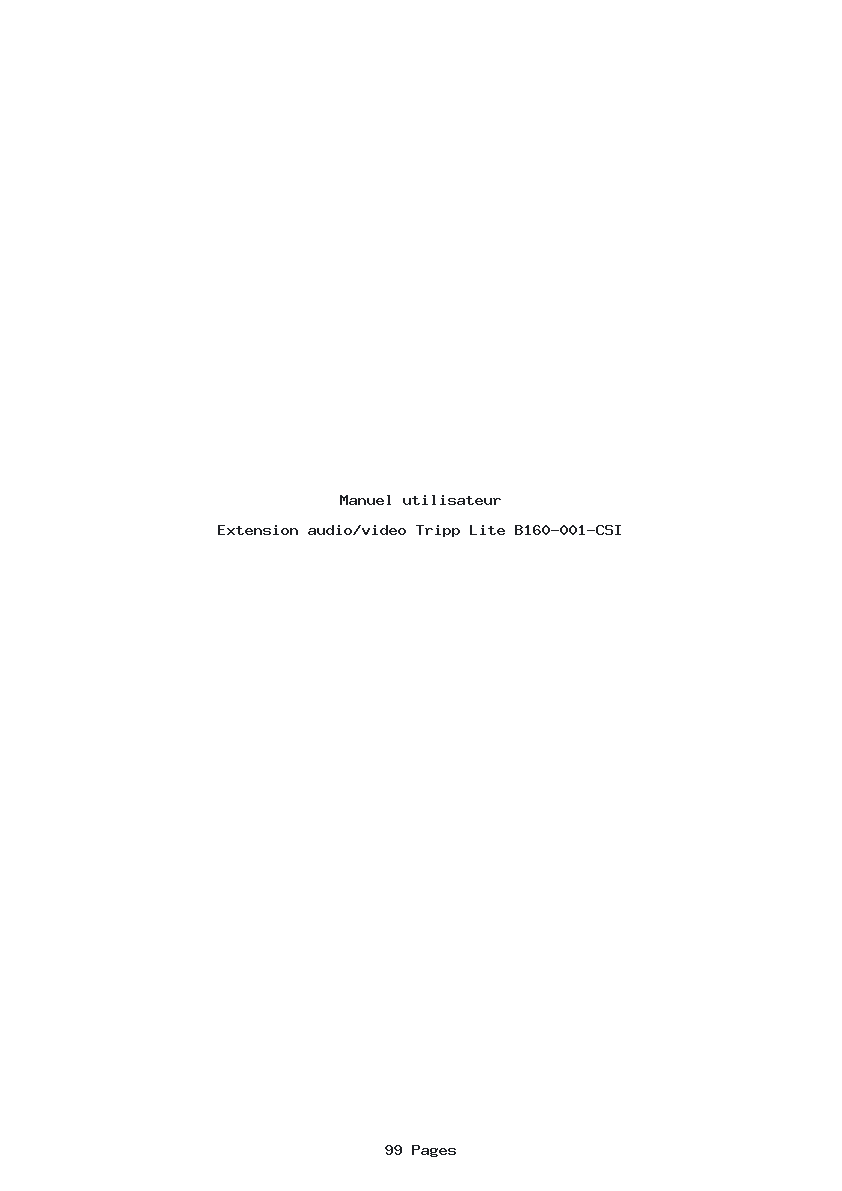 Page 1 de la notice Manuel utilisateur Tripp Lite B160-001-CSI