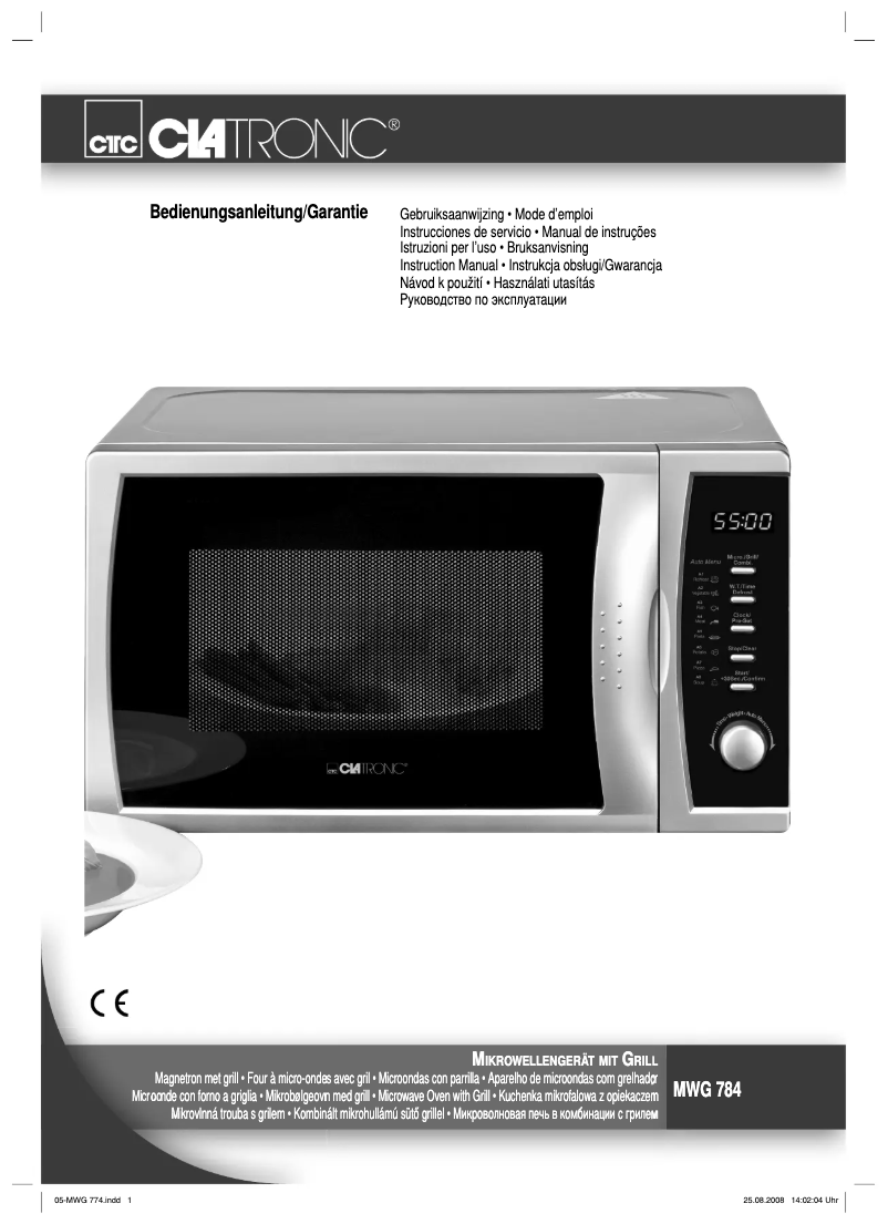Page 1 de la notice Manuel utilisateur Clatronic MWG 784