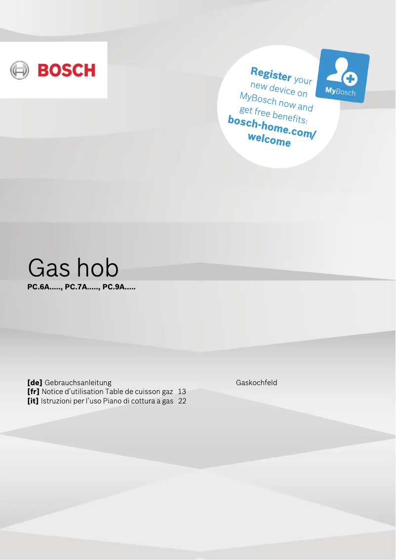 Page 1 of the manual User Manual Bosch PCH6A5B96