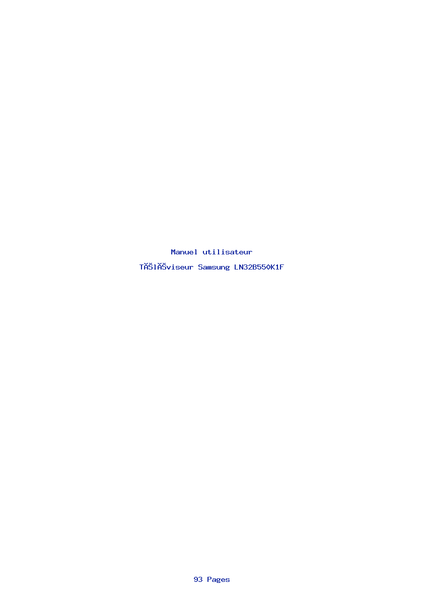 Page 1 de la notice Manuel utilisateur Samsung LN32B550K1F
