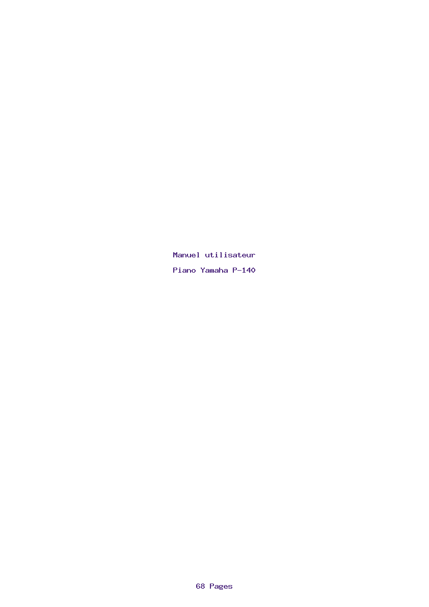 Page 1 de la notice Manuel utilisateur Yamaha P-140
