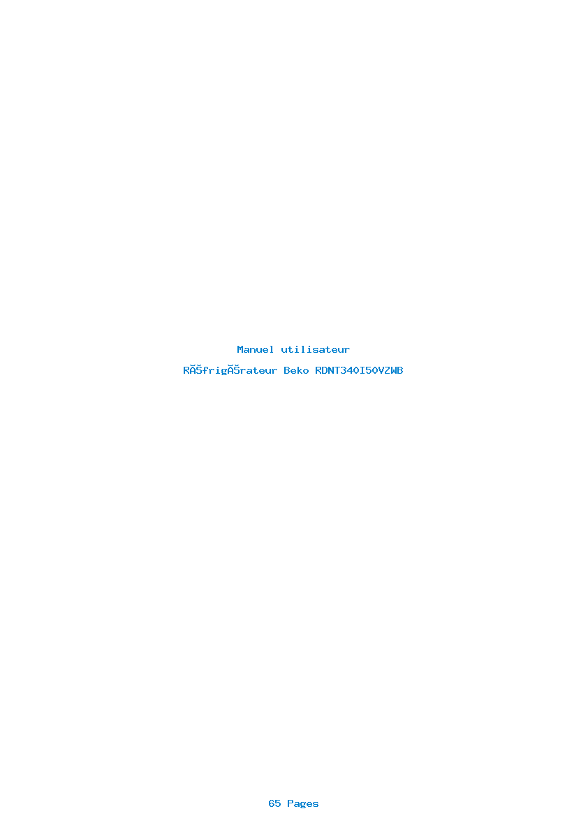 Page 1 de la notice Manuel utilisateur Beko RDNT340I50VZWB