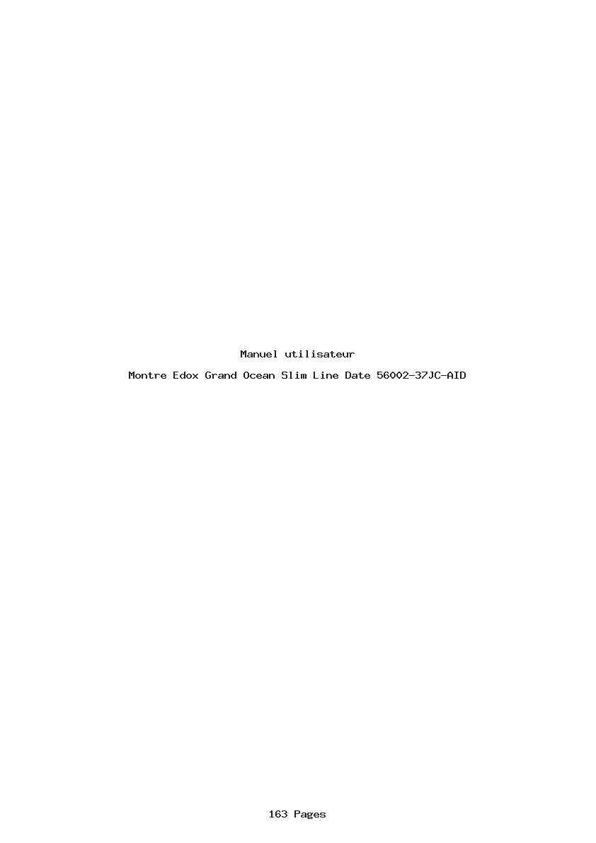 Page 1 de la notice Manuel utilisateur Edox Grand Ocean Slim Line Date 56002-37JC-AID