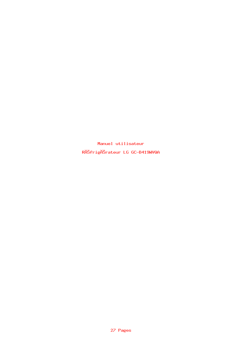 Page 1 de la notice Manuel utilisateur LG GC-B419WVQA