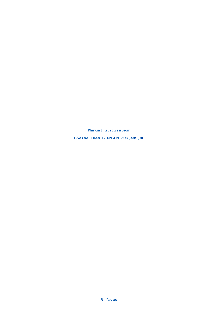 Page 1 de la notice Manuel utilisateur Ikea GLAMSEN 705.449.46