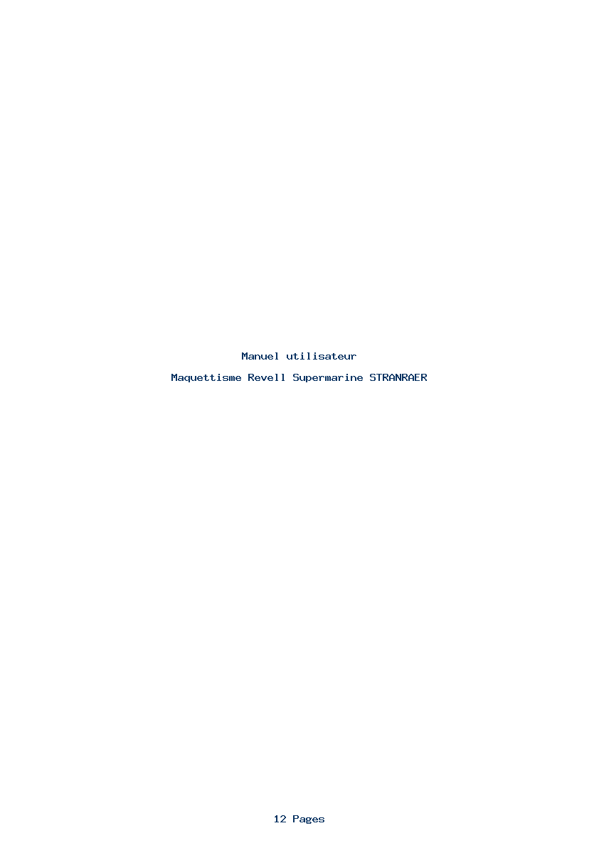 Page 1 de la notice Manuel utilisateur Revell Supermarine STRANRAER