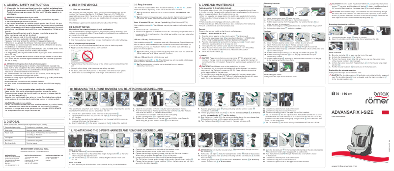 Page 1 de la notice Manuel utilisateur Britax-Römer Advansafix i-Size