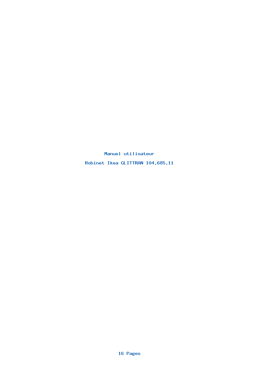 Page 1 de la notice Manuel utilisateur Ikea GLITTRAN 104.685.11