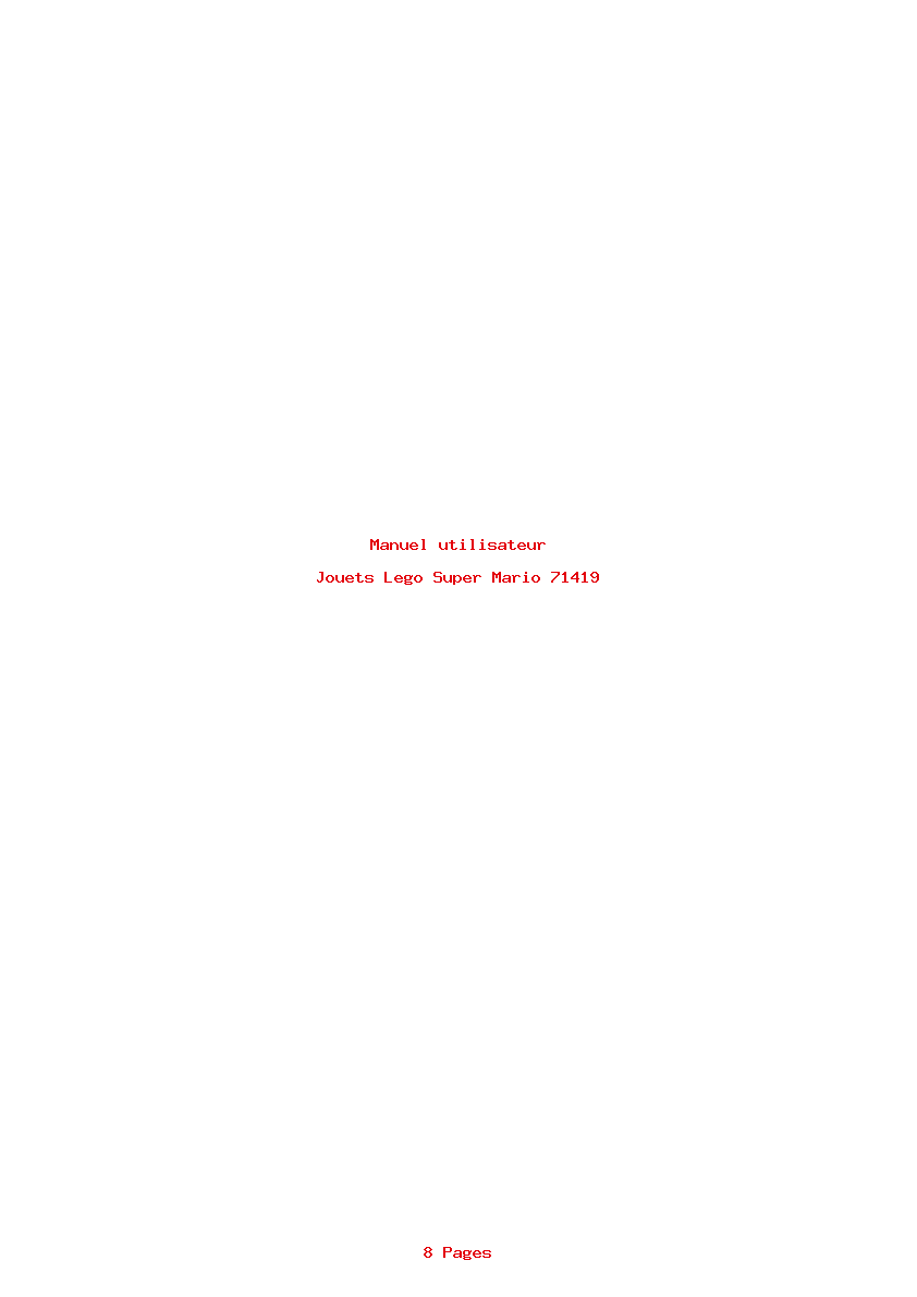 Page 1 de la notice Manuel utilisateur Lego Super Mario 71419