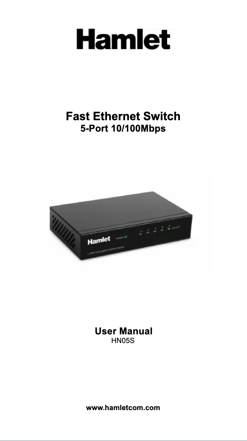 Page 1 de la notice Manuel utilisateur Hamlet HN05S