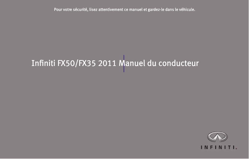 Page 1 of the manual User Manual Infiniti FX (2011)