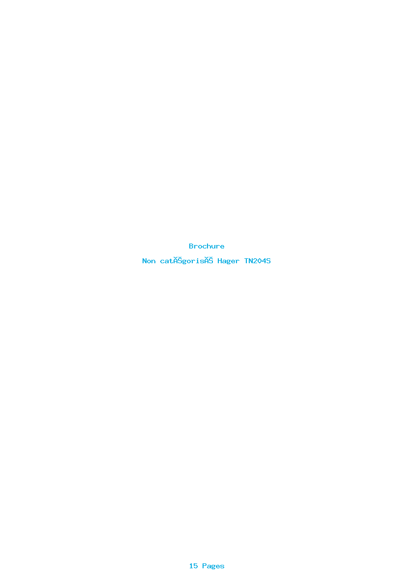 Page 1 de la notice Brochure Hager TN204S