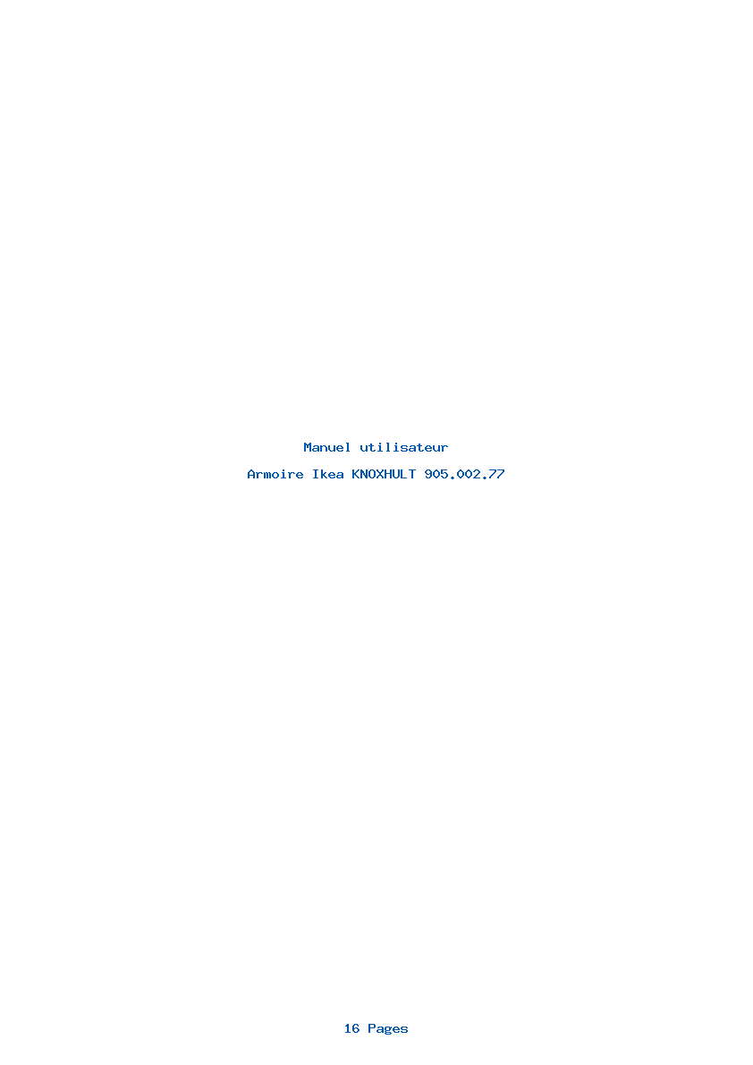 Page 1 de la notice Manuel utilisateur Ikea KNOXHULT 905.002.77