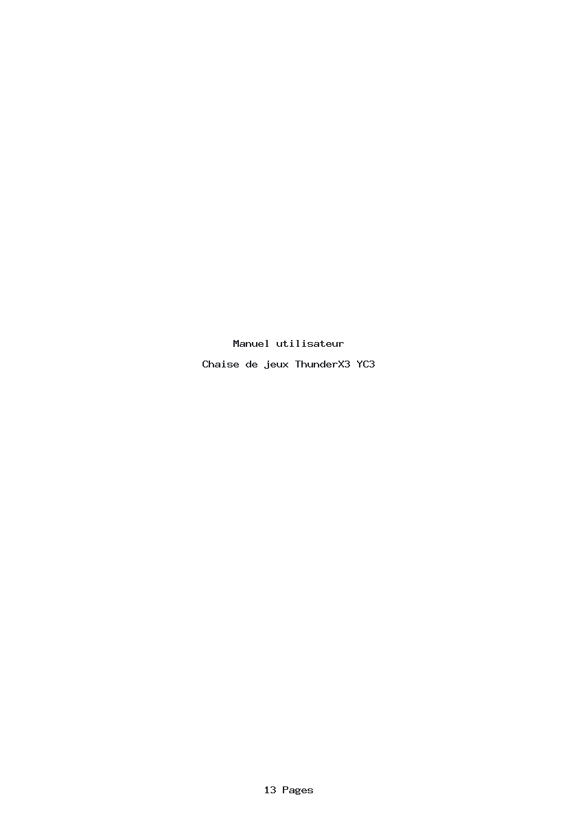 Page 1 de la notice Manuel utilisateur ThunderX3 YC3