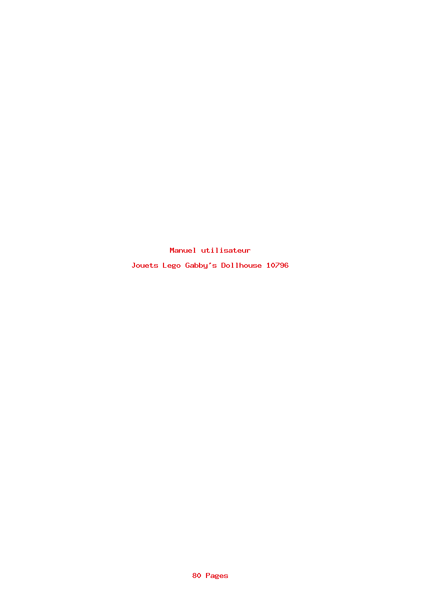 Page 1 de la notice Manuel utilisateur Lego Gabby's Dollhouse 10796
