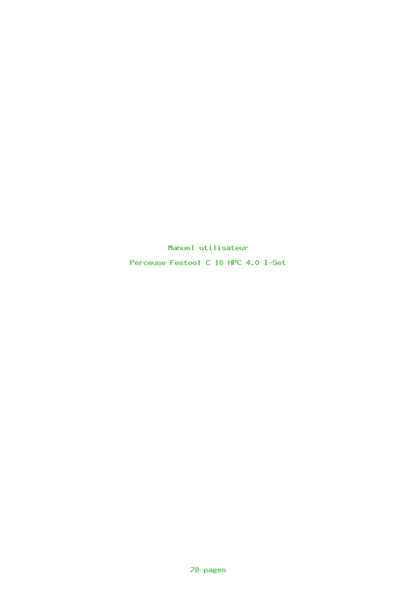 Page 1 de la notice Manuel utilisateur Festool C 18 HPC 4,0 I-Set